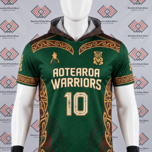 Custom Green 7v7 Football Uniform with Māori Design - Image 5