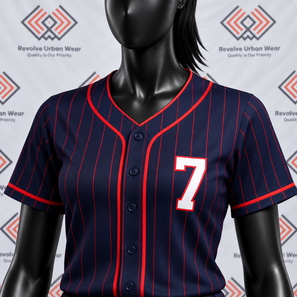 Custom Navy & Red Sublimated Baseball Uniform - Image 5
