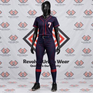 Alternative view of Custom Navy & Red Sublimated Baseball Uniform