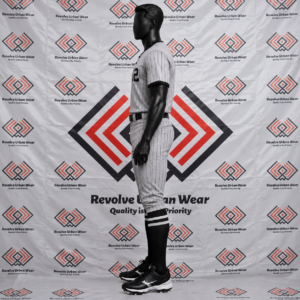 Grey Pinstripe Henley Baseball Uniform - Image 4