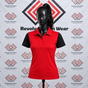 Alternative view of Custom Polo Shirt – Black & Red | Your Logo & Colors