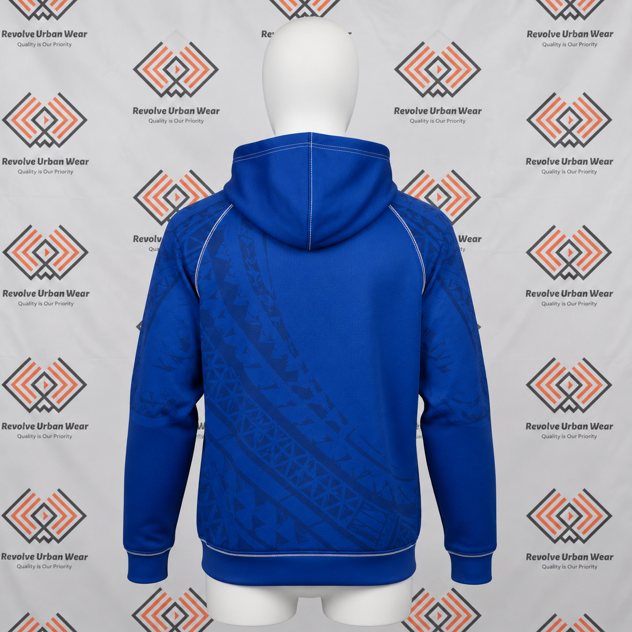 Blue Tribal Custom Hoodie - Image 3