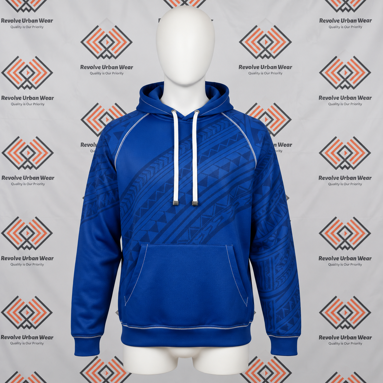 Blue Tribal Custom Hoodie - Image 2