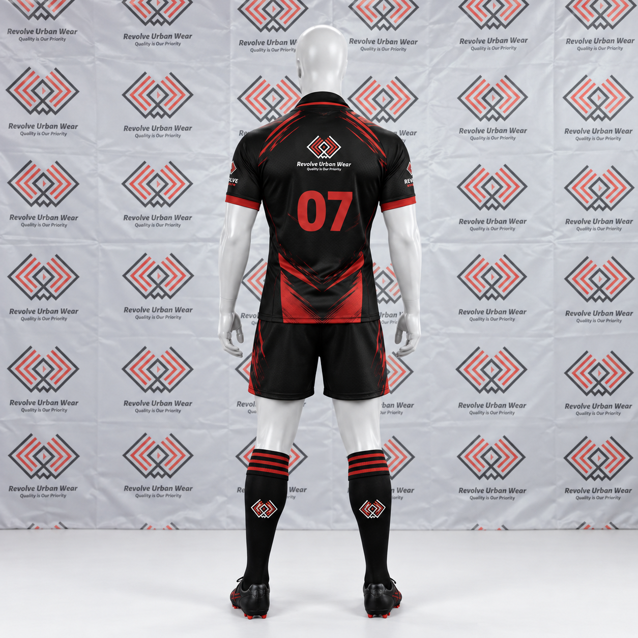 Black Red Graphic Custom Rugby Kit - Image 3