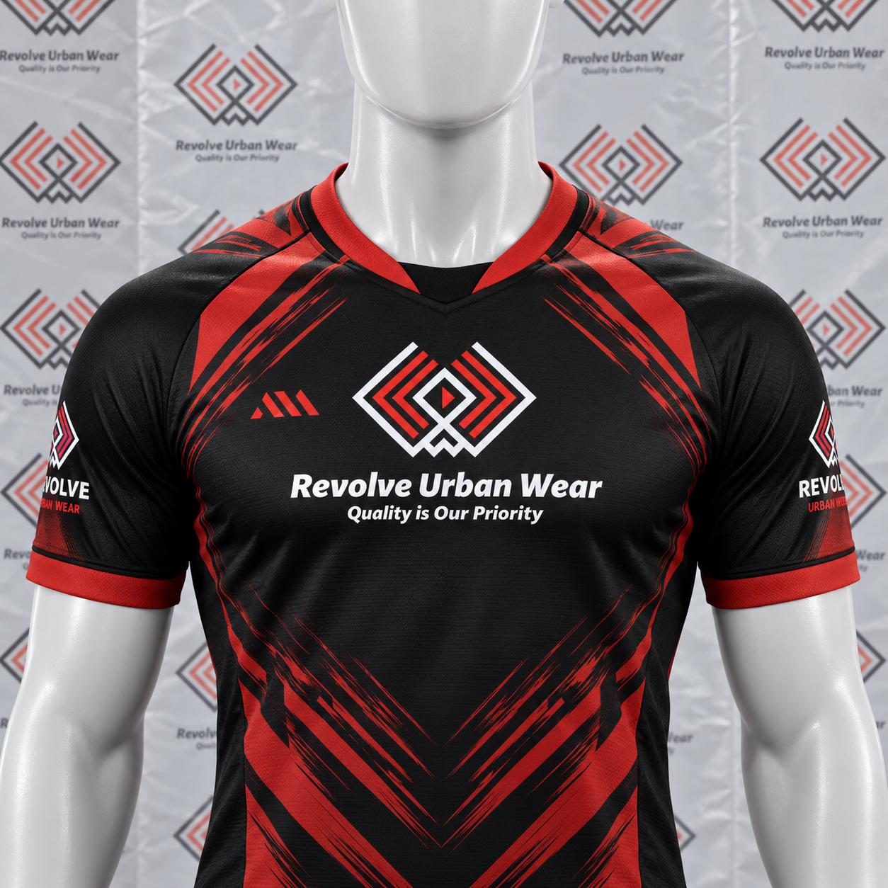 Black Red Graphic Custom Rugby Kit - Image 5