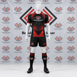 Alternative view of Black Red Graphic Custom Rugby Kit