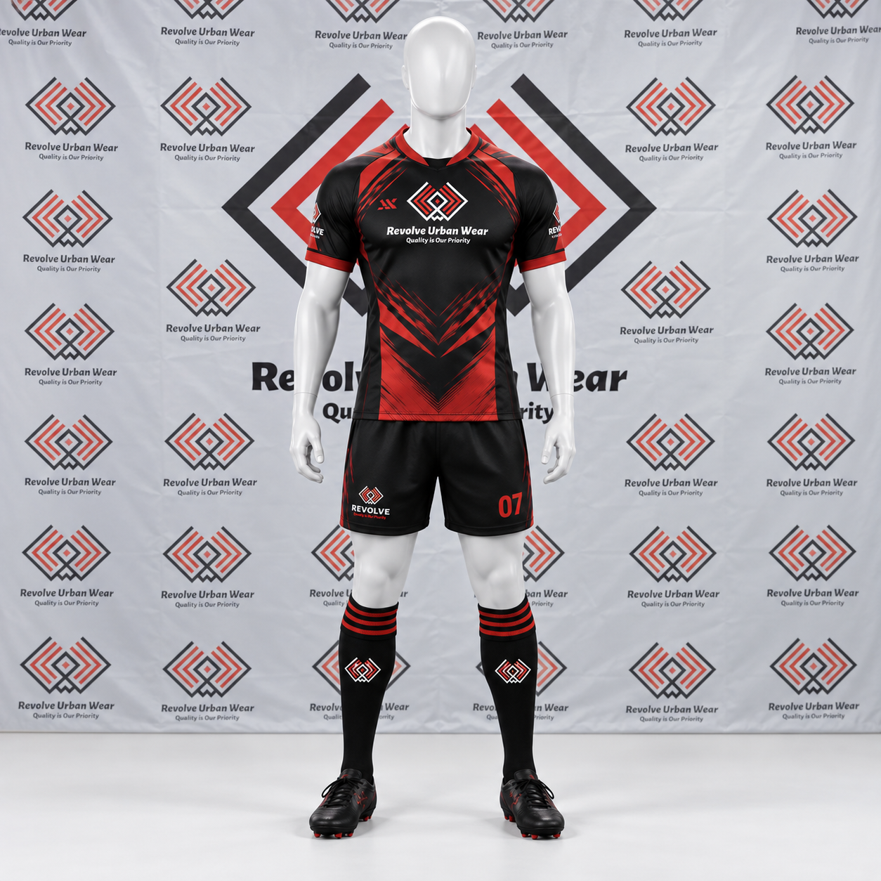 Black Red Graphic Custom Rugby Kit - Image 2