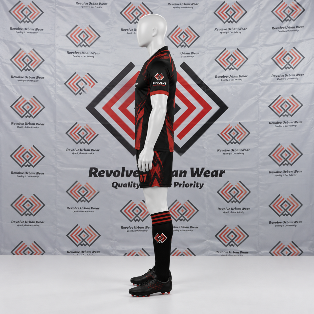 Black Red Graphic Custom Rugby Kit - Image 4
