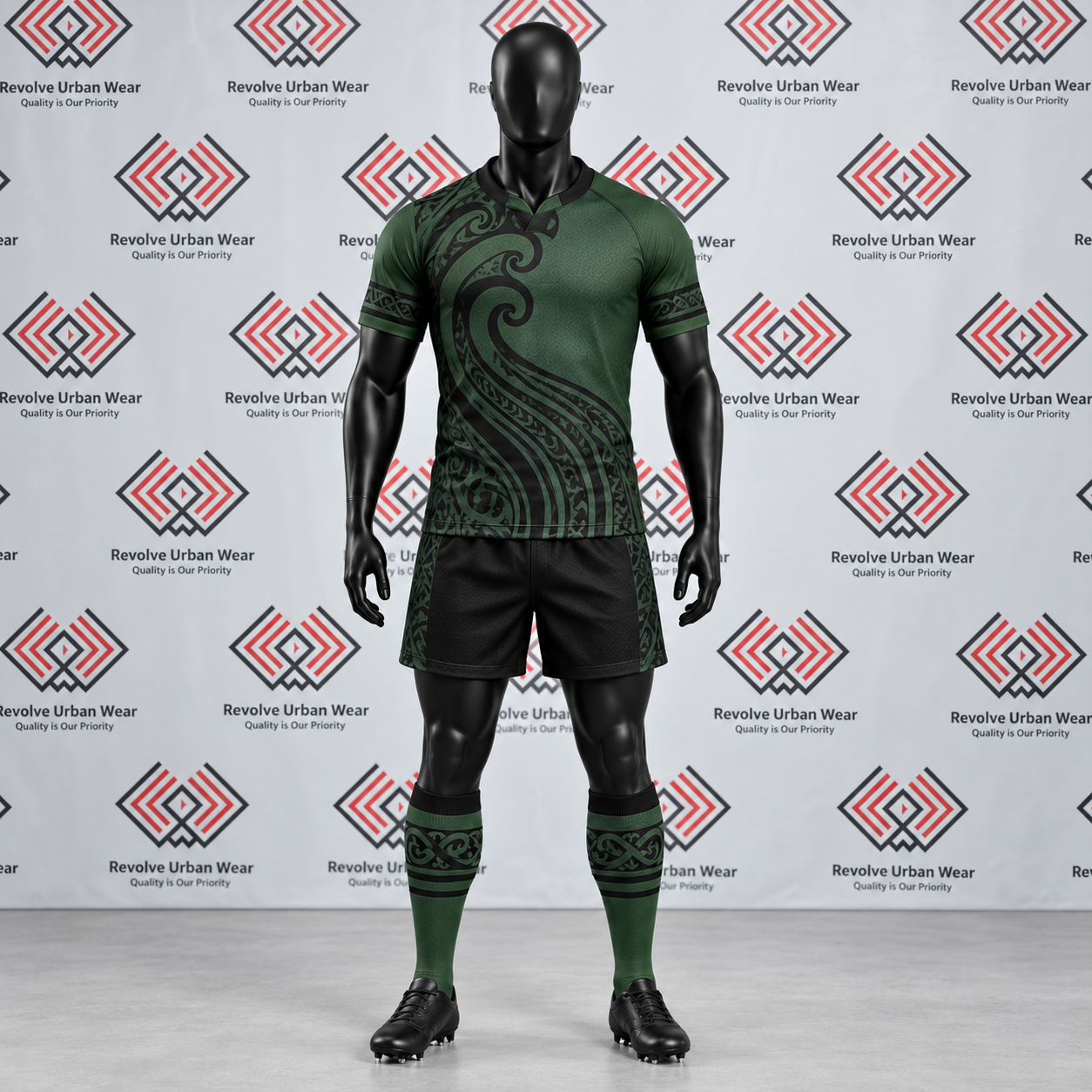 Green & Black Māori Rugby Union Uniform - Image 2