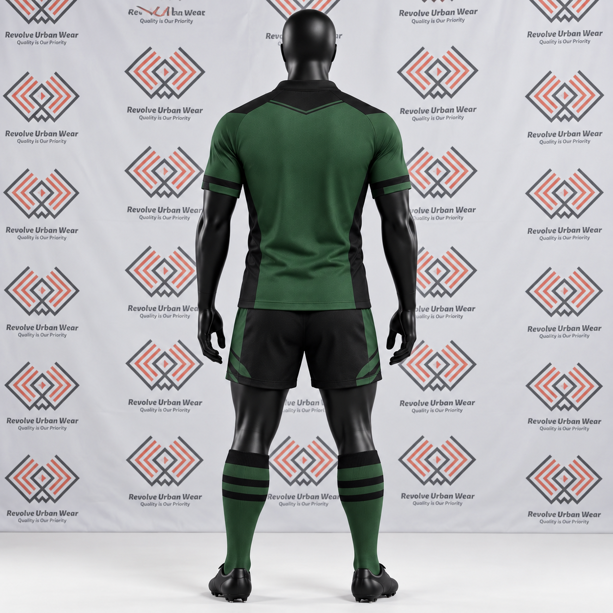 Green & Black Chevron Rugby Union Team Kit - Image 3