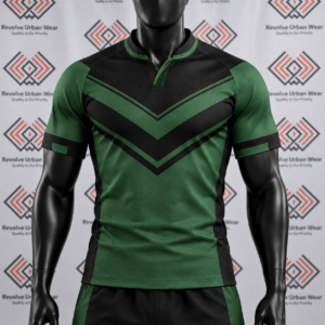 Green & Black Chevron Rugby Union Team Kit - Image 5