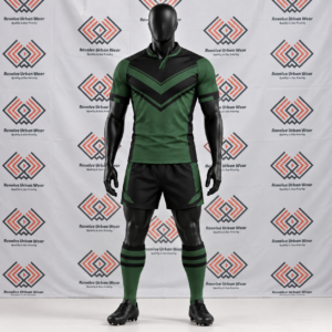 Green & Black Chevron Rugby Union Team Kit - Image 2