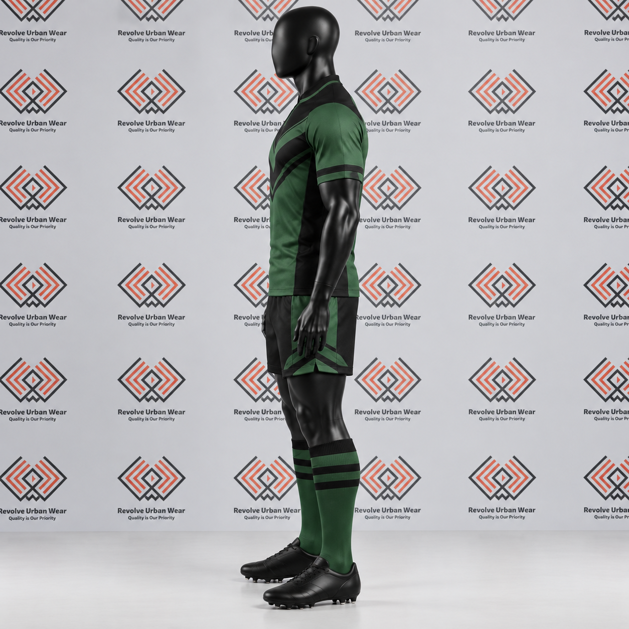Green & Black Chevron Rugby Union Team Kit - Image 4