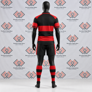 Red & Black Hooped Rugby Union Uniform - Image 3