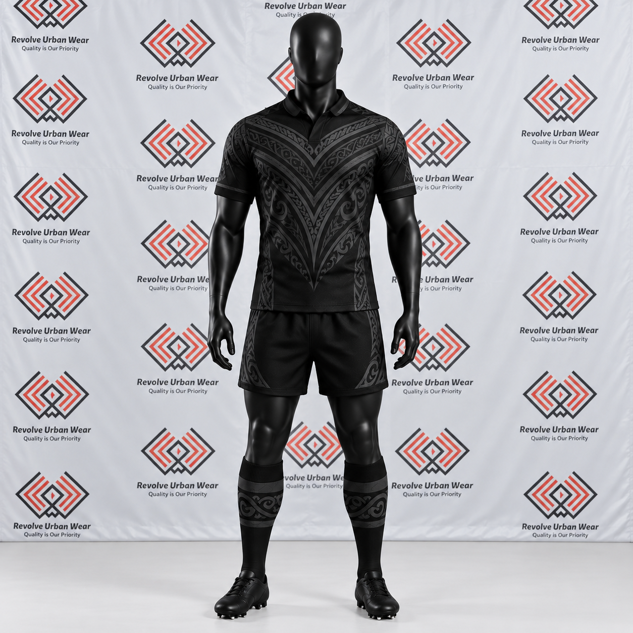 Custom Black Māori Rugby Union Team Kit - Image 2