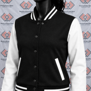 Black and White Custom Varsity Jacket Leather Sleeve - Image 5
