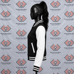 Black and White Custom Varsity Jacket Leather Sleeve - Image 4