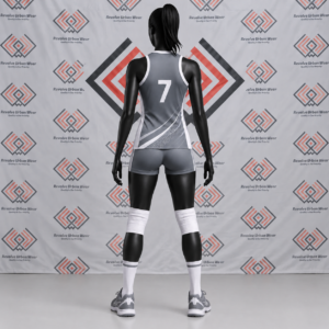 Grey and White Custom Sublimated Volleyball Uniforms - Image 3