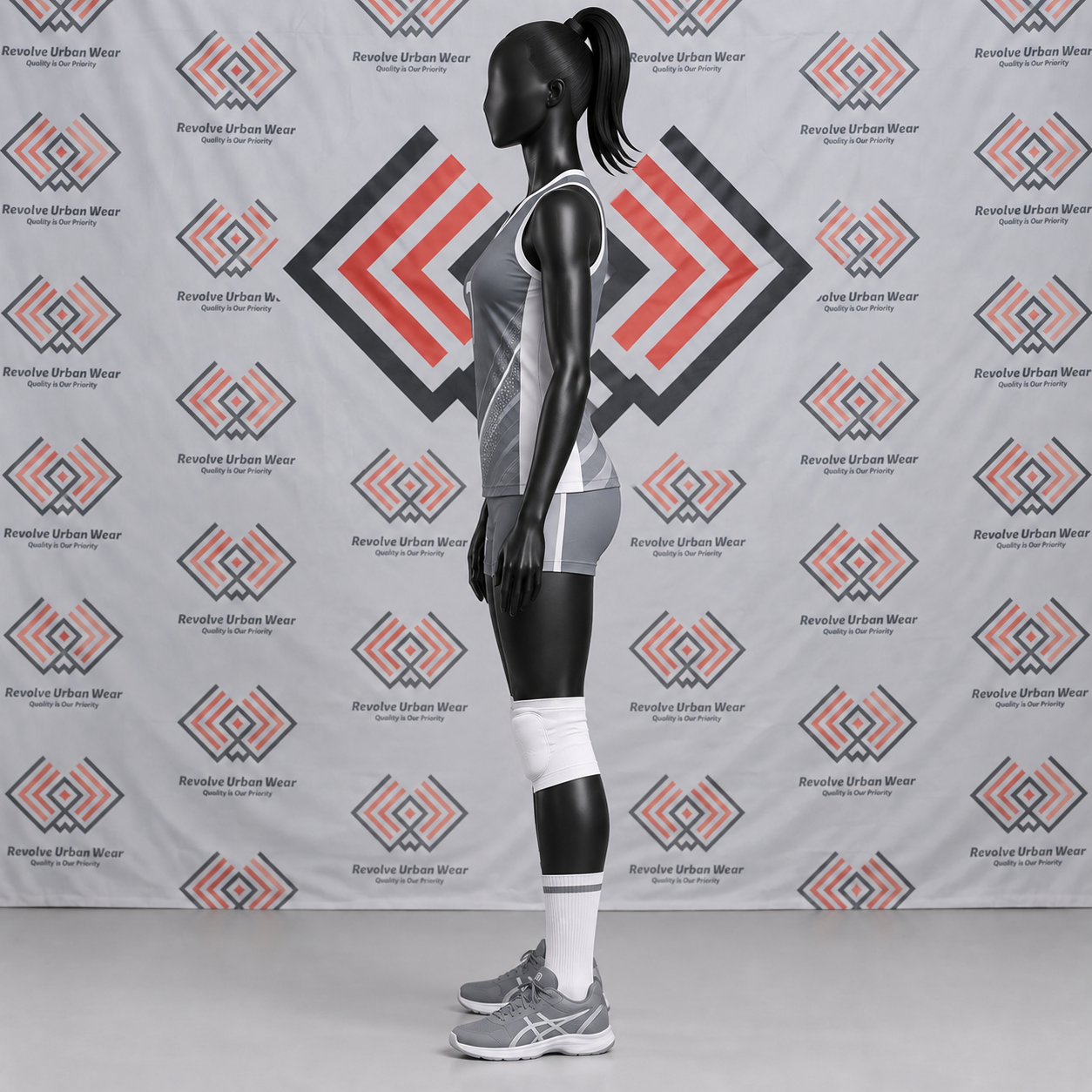 Grey and White Custom Sublimated Volleyball Uniforms - Image 4