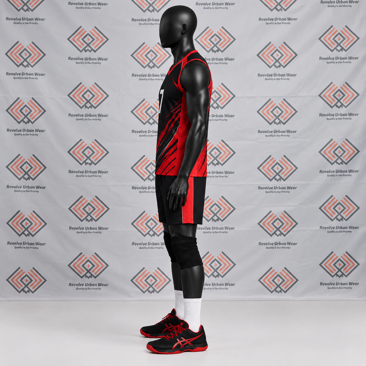 Custom Black and Red Volleyball Uniforms - Image 4