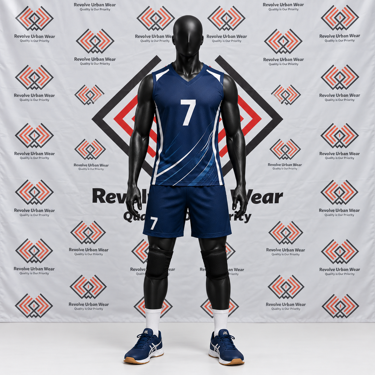Custom Navy and White Volleyball Uniforms - Image 2