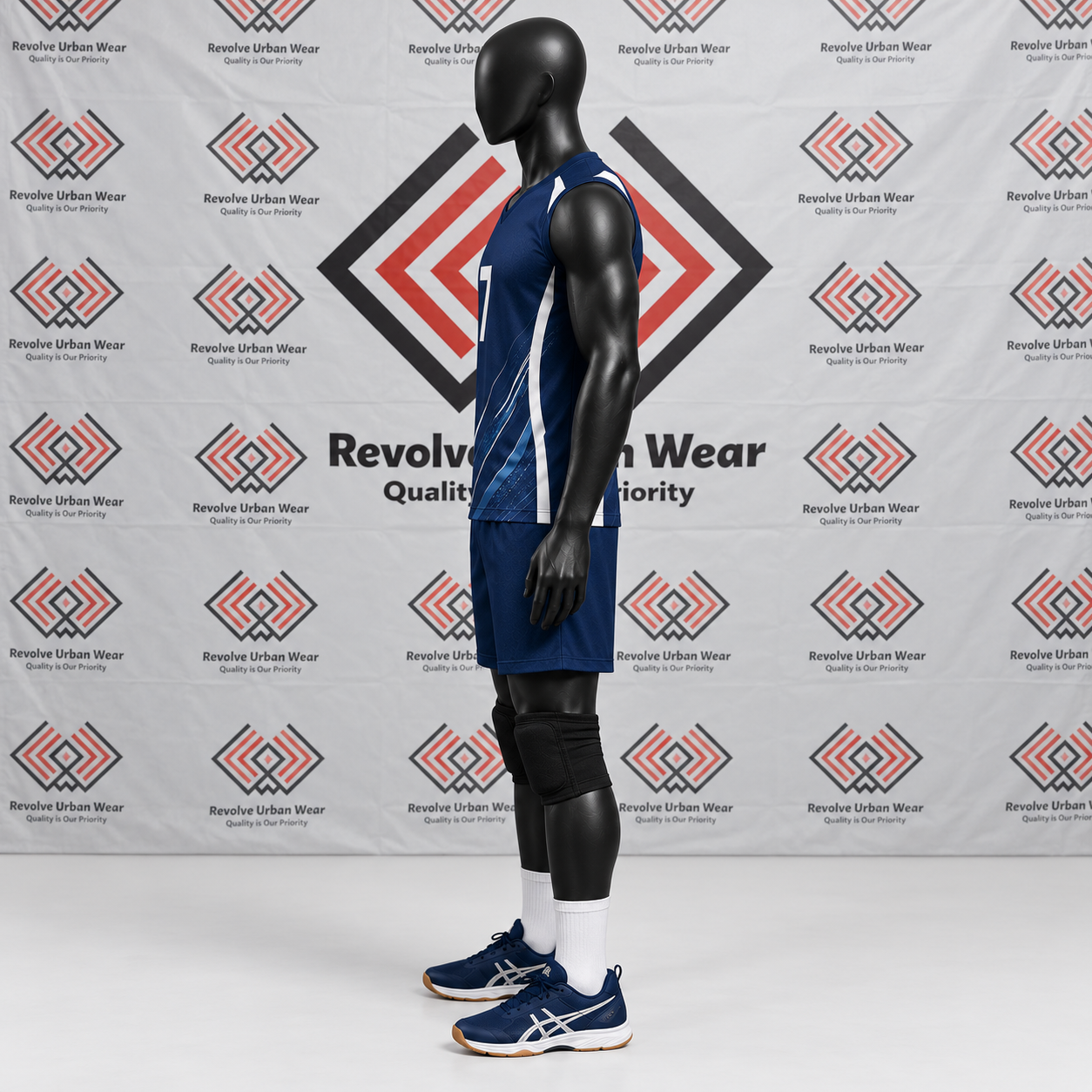 Custom Navy and White Volleyball Uniforms - Image 4