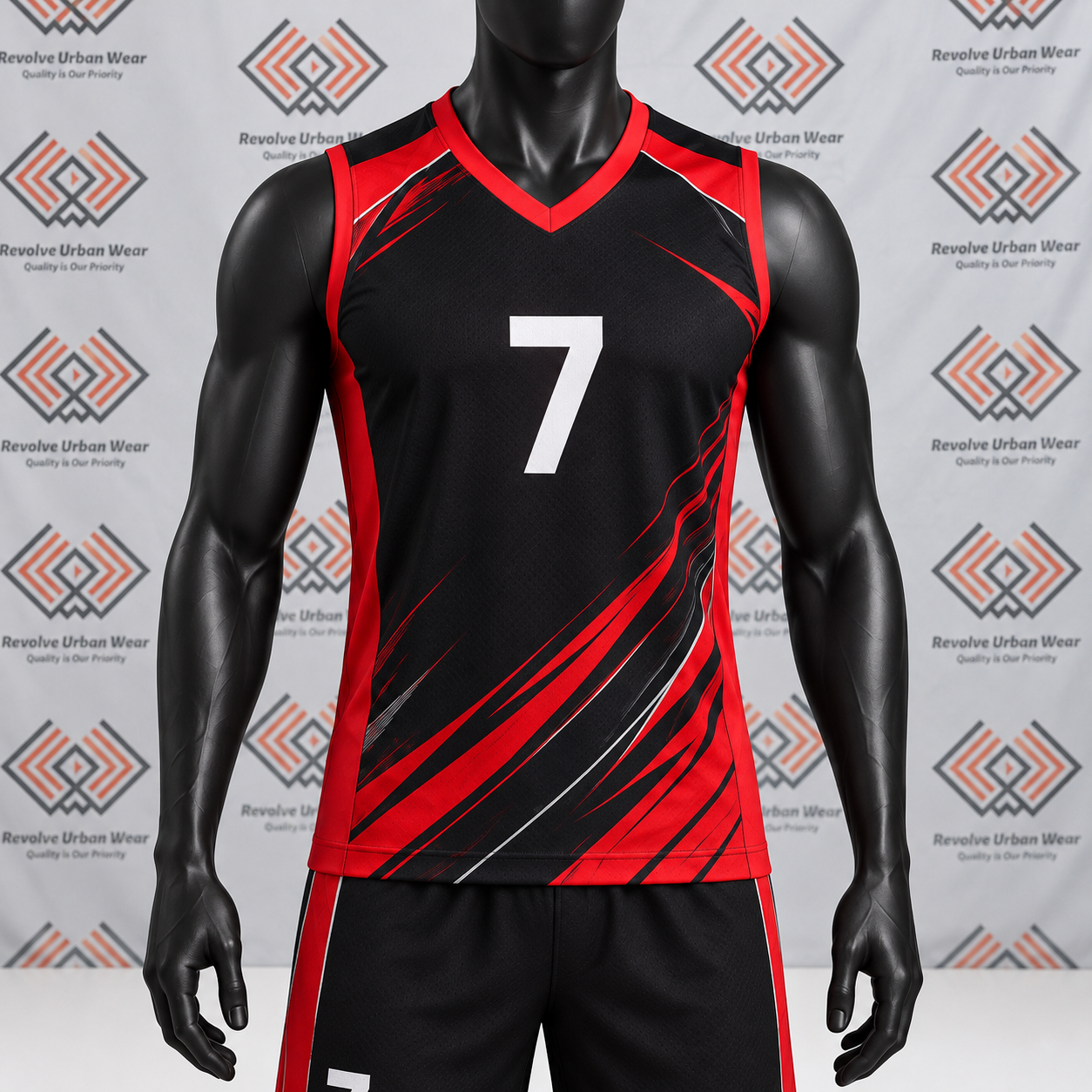 Custom Black and Red Volleyball Uniforms - Image 5