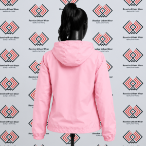 Custom Solid Pink Windbreaker Jacket - Image 3
