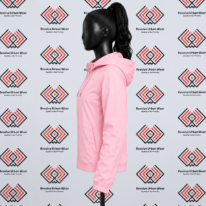 Custom Solid Pink Windbreaker Jacket - Image 4