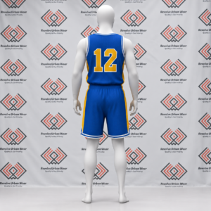 Best Custom Blue V-Neck Basketball Uniform - Image 3