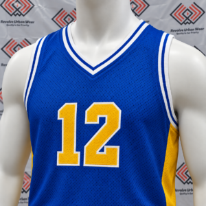 Best Custom Blue V-Neck Basketball Uniform - Image 5