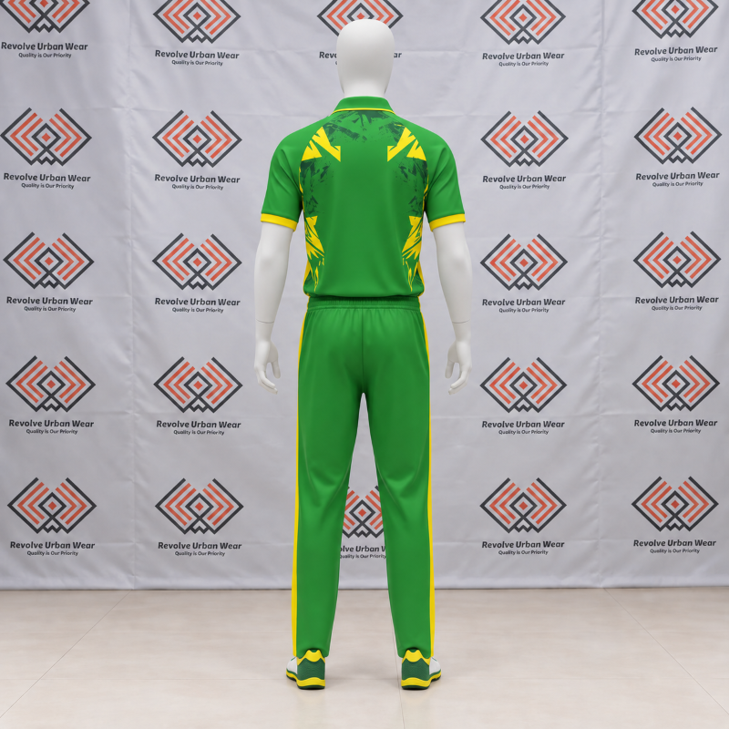 Custom Green Yellow Cricket Kit - Image 3