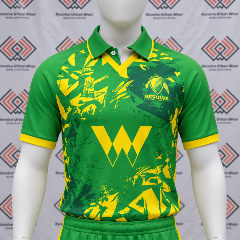 Custom Green Yellow Cricket Kit - Image 5