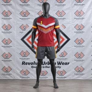 Alternative view of Best Custom Red Rugby League Uniform