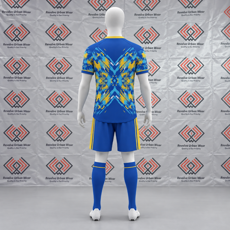 Custom Blue Yellow Soccer Kit - Image 3