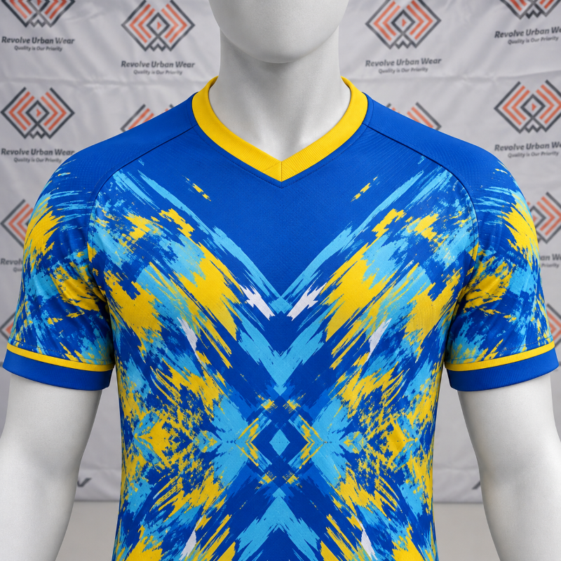 Custom Blue Yellow Soccer Kit - Image 5