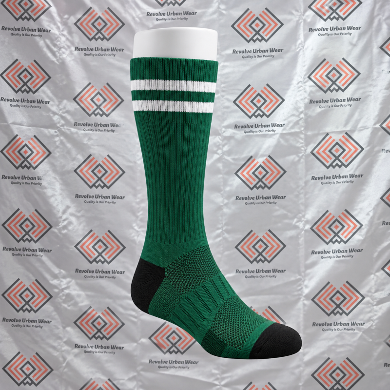 Best Custom Green and White Crew Socks - Image 2