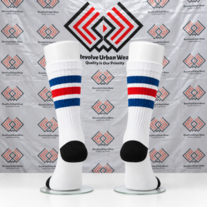 Best Custom White Red and Blue Crew Socks - Image 3
