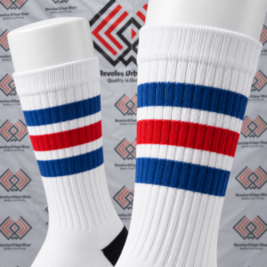 Best Custom White Red and Blue Crew Socks - Image 4