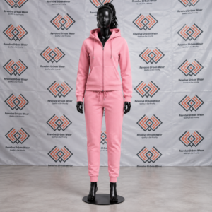 Alternative view of Best Custom Pink Hooded Fleece Tracksuit