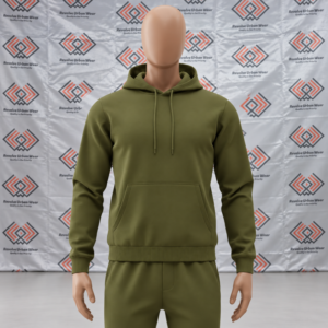 Best Custom Olive Green Hooded Fleece Tracksuit - Image 5