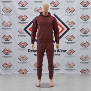 Alternative view of Best Custom Burgundy Hooded Fleece Tracksuit