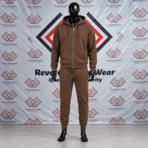 Alternative view of Best Custom Brown Hooded Fleece Tracksuit