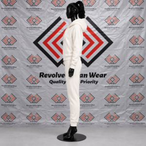 Best Custom Cream Hooded Fleece Tracksuit - Image 4