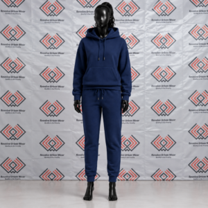 Alternative view of Best Custom Navy Blue Hooded Fleece Tracksuit
