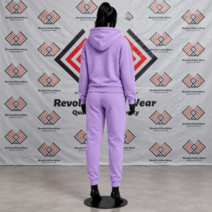 Best Custom Lavender Hooded Fleece Tracksuit - Image 3