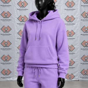 Best Custom Lavender Hooded Fleece Tracksuit - Image 5