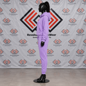 Best Custom Lavender Hooded Fleece Tracksuit - Image 4