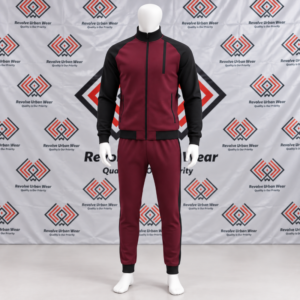 Alternative view of Best Custom Maroon and Black Tracksuit