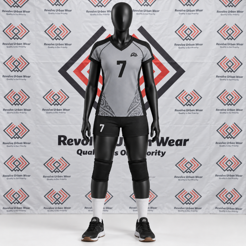Grey Black Custom Volleyball Kit - Image 2